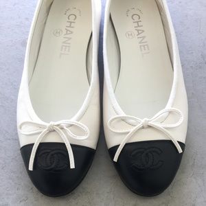 Chanel ballet flats size 36 - black and white 20C